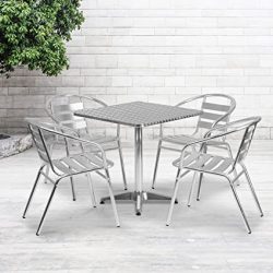 Mesa y sillas de aluminio