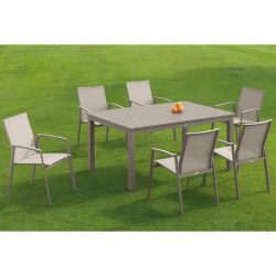 Mesa y sillas de jardín en aluminio
