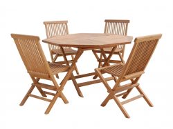 Mesa y sillas terraza madera